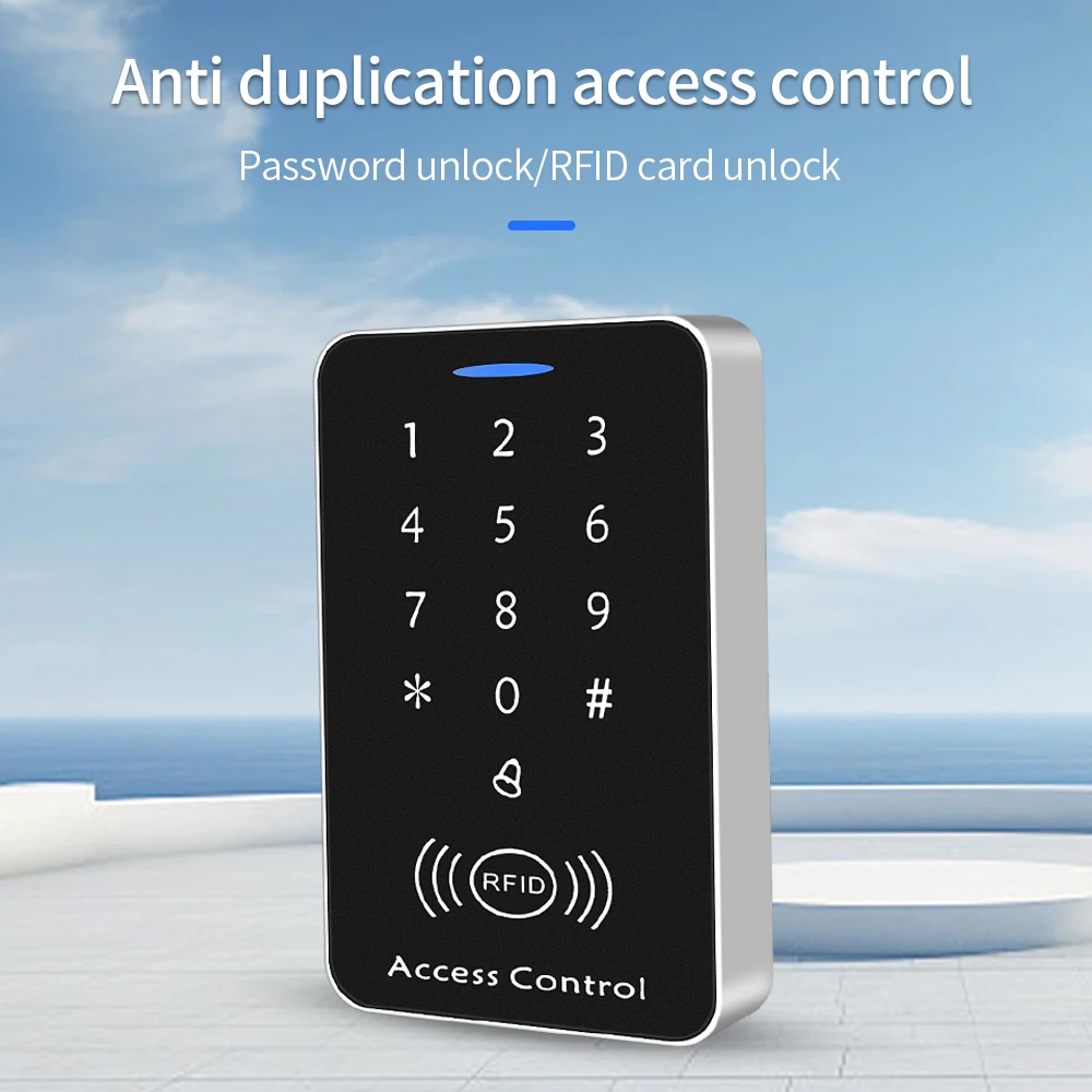 125Khz Anti-Copy RFID Reader Keypad Standalone Access Control Kits Encrypted Card Reader Uncopiable Rfid Card tag keyfobs Relay