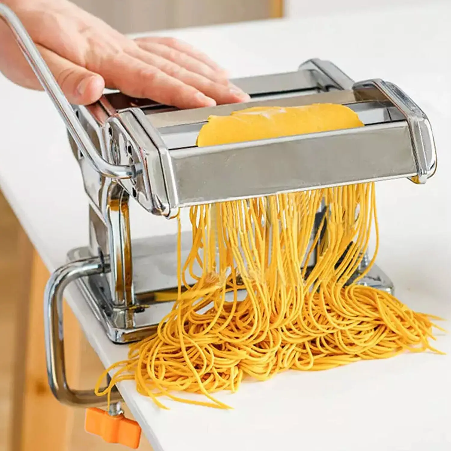 Máquina de rodillo para hacer pasta fresca de acero inoxidable para fettuccina de fideos espaguetis