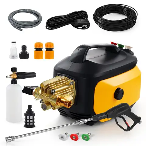 Portable Compact Pressure Cleaner, Power Cleaner with 33FT Flexible Extension Hose, 3 Nozzles, Foam Cannon, Customized