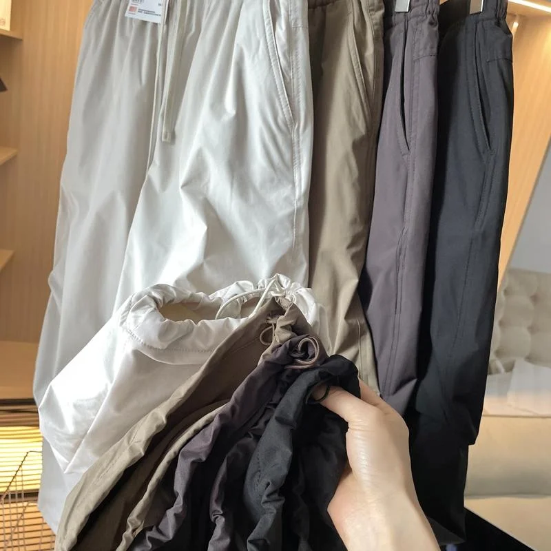 アウトドア防風FCE裏地付き伸縮性ウエストパラトルーパーパンツカジュアルトラウザーズワークウェアワイドレッグハイウエストロングパンツ