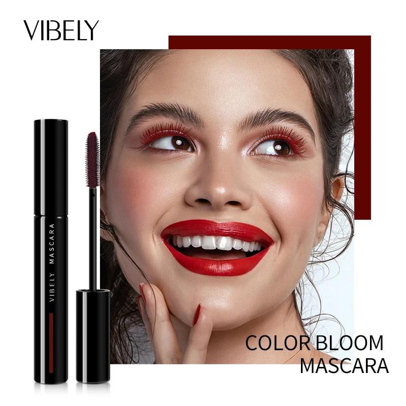 Vibely farbige Mascara Wimpern verlängern gekräuselte Wimpern blau gelb grün Mascara wasserdicht langlebige schmutz abweisende Augen Make-up