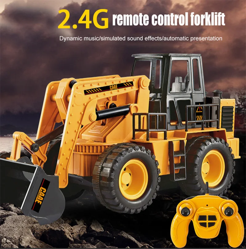 

1/24 scale front loader engineering vehicle 9 channel remote control bulldozer toy