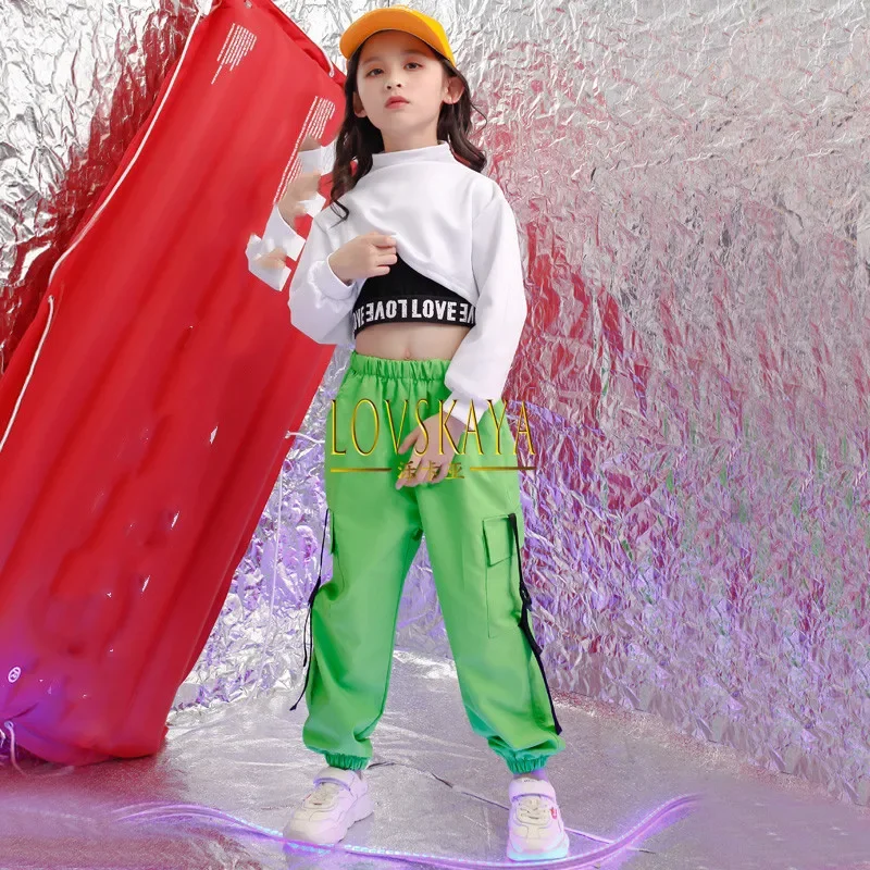 

kids jazz clothes boutique outfits Set 4-18 Years hip hop street dance costumes for girls