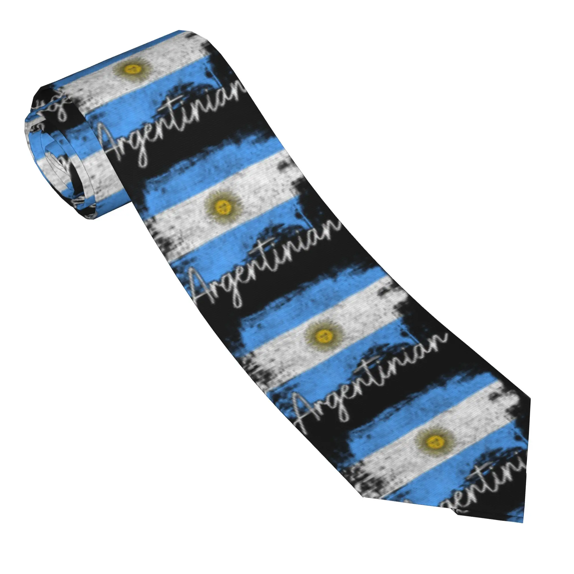 Argentine Flag  Vintage Argentina Tie  Leisure Neck Ties Cute Funny Neck Tie For Men Custom DIY Collar Tie Necktie Gift