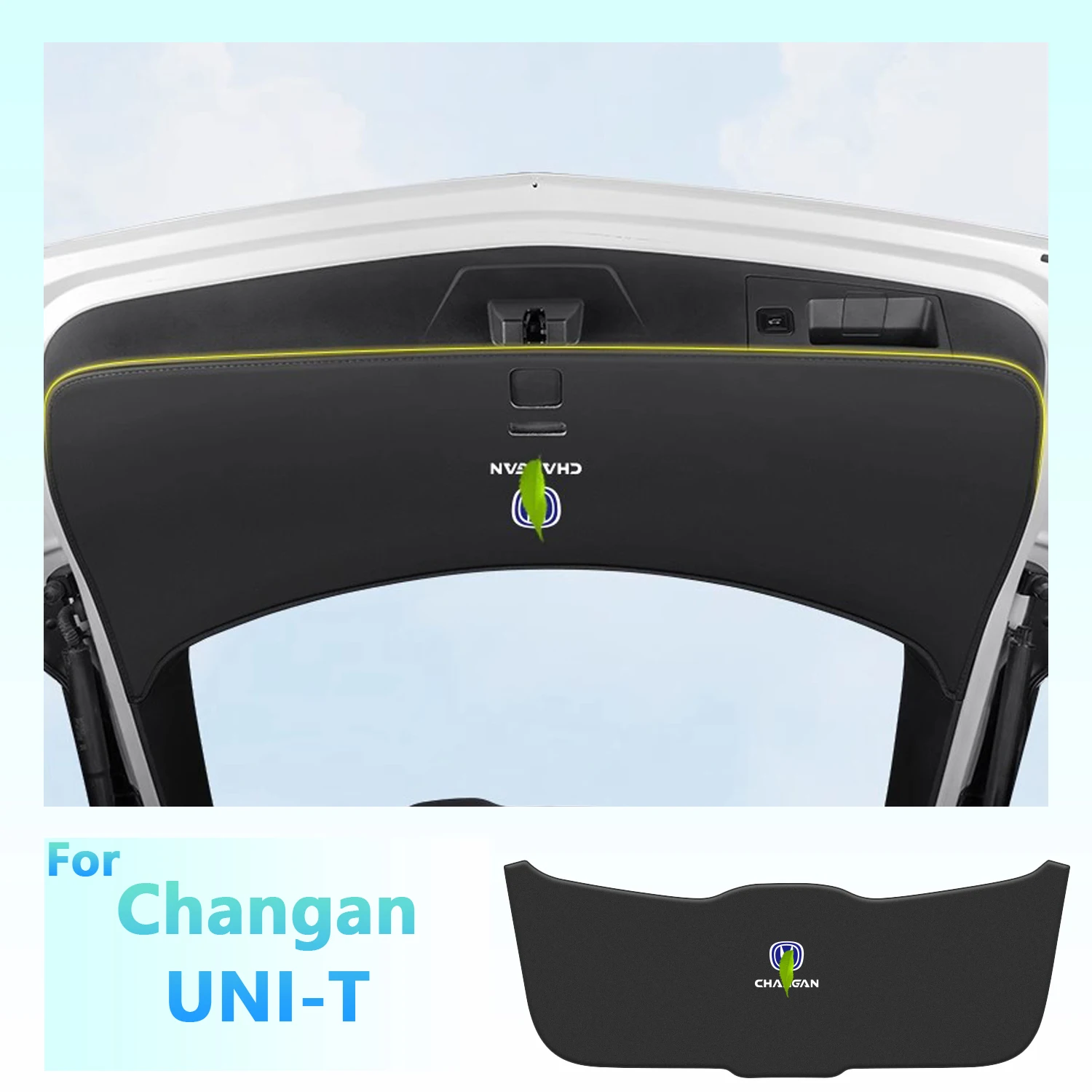 Car Rear Trunk Tailgate Anti-kick Protective Mat Leather Decoration Pad For Changan UNI-T UNI T UINT 2020 2021-2024 Accessories