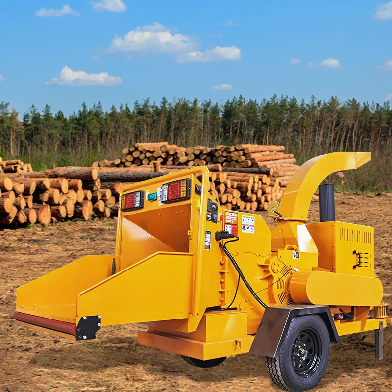 

High Mobility 3T/H Portable Wood Chipper Trailer Type Branch Grinder for Garden Farm Wood Waste Management System