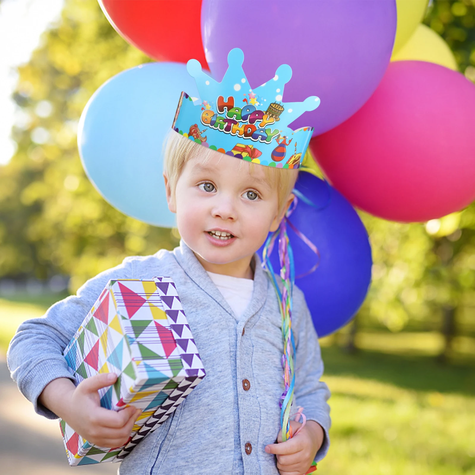 

50Pcs Paper Birthday Crown Hats Delicate Colors Unique Design Kids Party Favors Photo Prop Decoration Birthday Hats