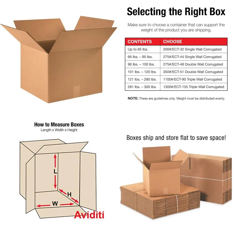 AVIDITI 16 x 16 x 12 гофрированных картонных коробок, средний размер 16 x 16 В x 12 часов, упаковка из 25 шт. |   Доставка, упаковка, перемещение, ящик для хранения f