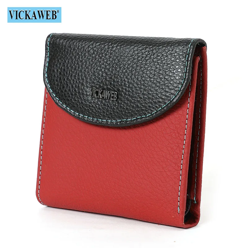 Free Gift 100% Leather Small Wallet Women Fashion Mini Purse Female Hasp Money Bag Ladies Designer Brand Short Red Card Holder