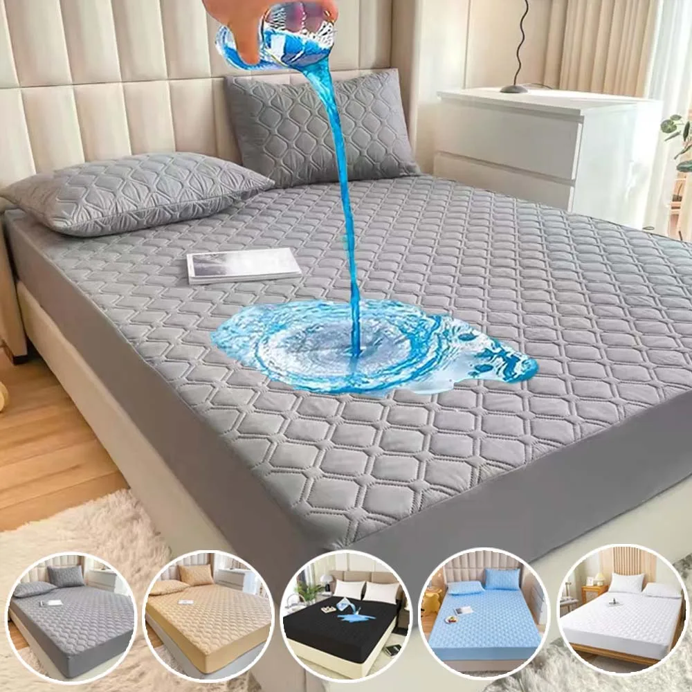 

Non-Slip Waterproof Mattress Protector Pillowcases Soft Breathable Fitted Sheet Full Wrap Bed Cover for Single/Queen/King Sizes