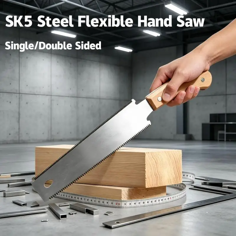 Wooden Straight Handle Single Edge Pull Saw Trim Tool SK5 Steel Flexible Hand Saw Sharp Lightweight For Woodworking Garden Trim