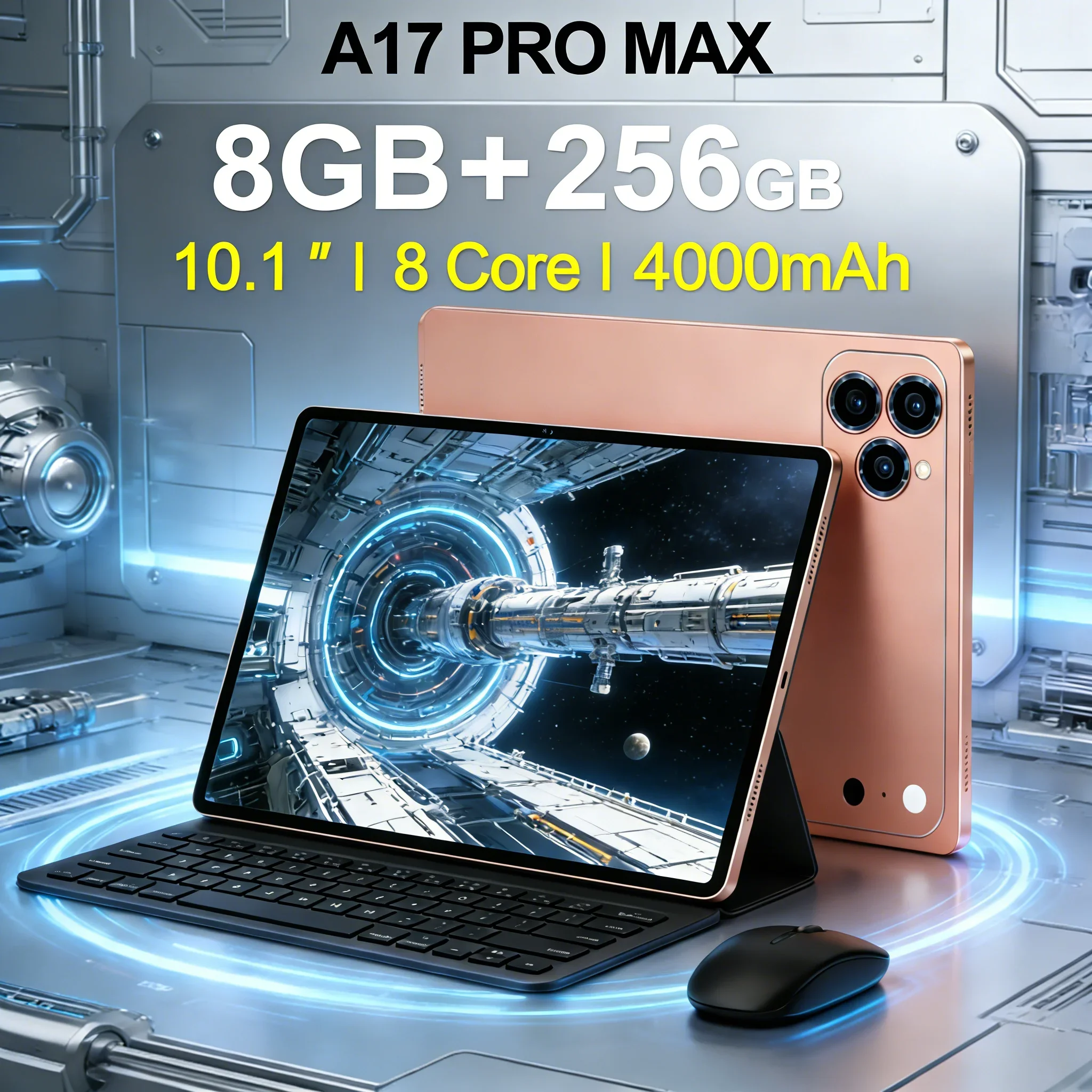 2026 New A17 Pro Max Tablet 8+256GB 10.1" FHD Display 4000mAh Battery Type-C Fast Charging Android Tablet
