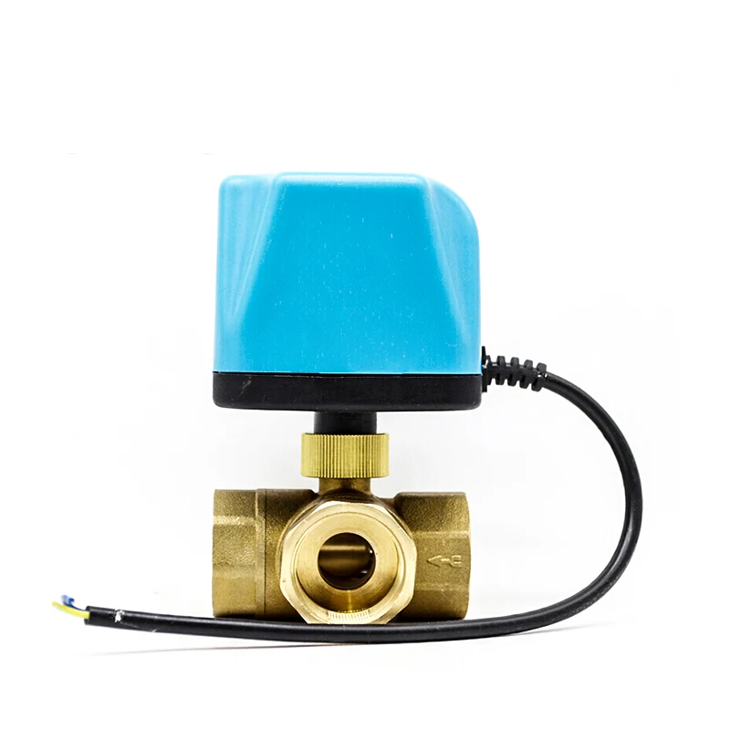 

DN15 DN20 DN25 3 Way 220V 12V 24V 2-wire Brass Electric Ball Valve Normally Closed/Open Motorized Ball Valve