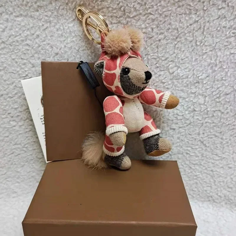 الدب قلادة الكشمير منقوشة دمية دب الزرافة سيارة قلادة سيارة قلادة المفاتيح الرجال والنساء حقيبة معلقة