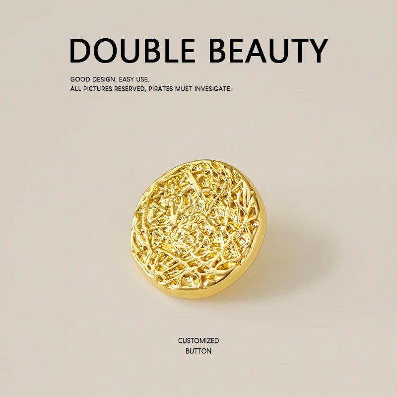 

High-End Clex Line Oval Metal Button Woolen Coat Decorative Button Retro Sli Jaet Decoration High Quali Crtsmanip