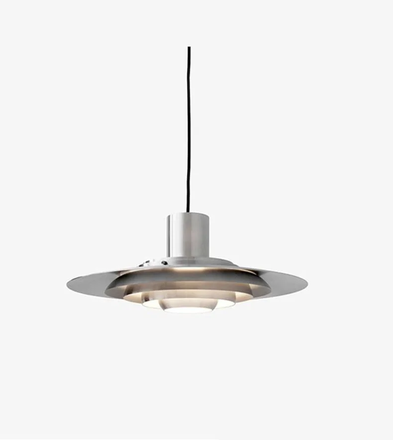 White Silver Aluminium E27 Pendant Lights