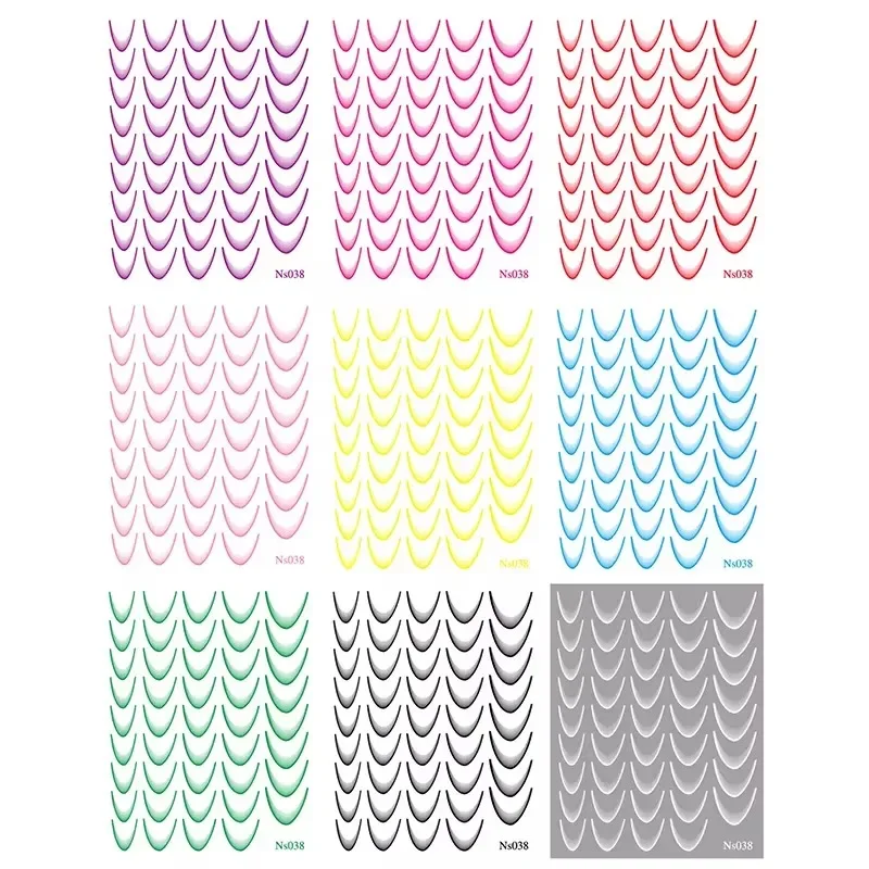 Gradiëntkleur Franse Manicure Nail Art Ontwerpen Stickers Zelfklevende Nageltips Gidsen Voor Diy Decoratie Stencil Tools