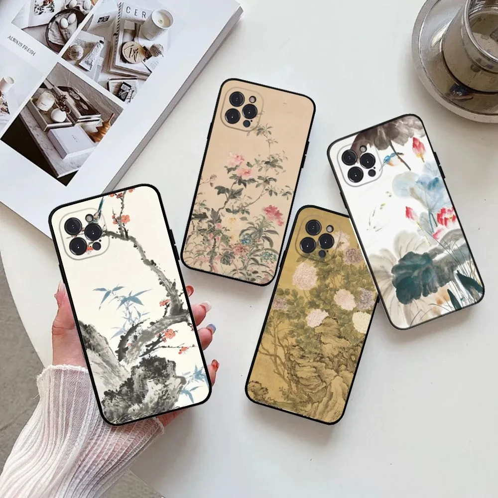 Ancient Paintings  Phone Case  for IPhone 15,14,13,12,11 Pro Max Mini 8,7,Plus,SE2,X,XR,XS,MAX,Silcone,Soft,Covers