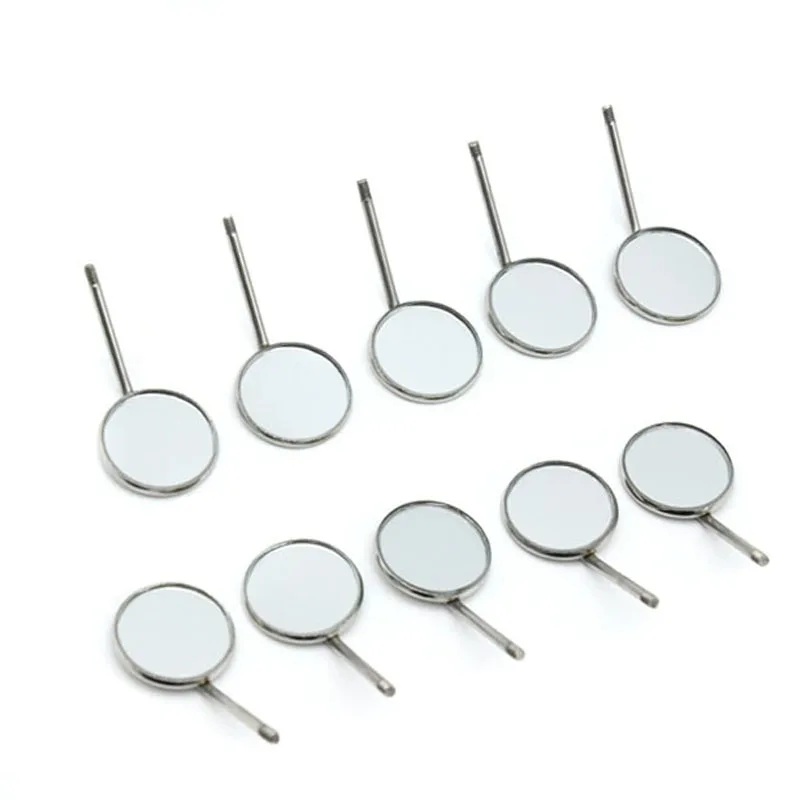 10pc/set Dental Mouth Mirror Reflector 4#/5# Dentist Stainless Steel Mirror Handle Detachable Handle Dental Tools  Dental Lab ﻿