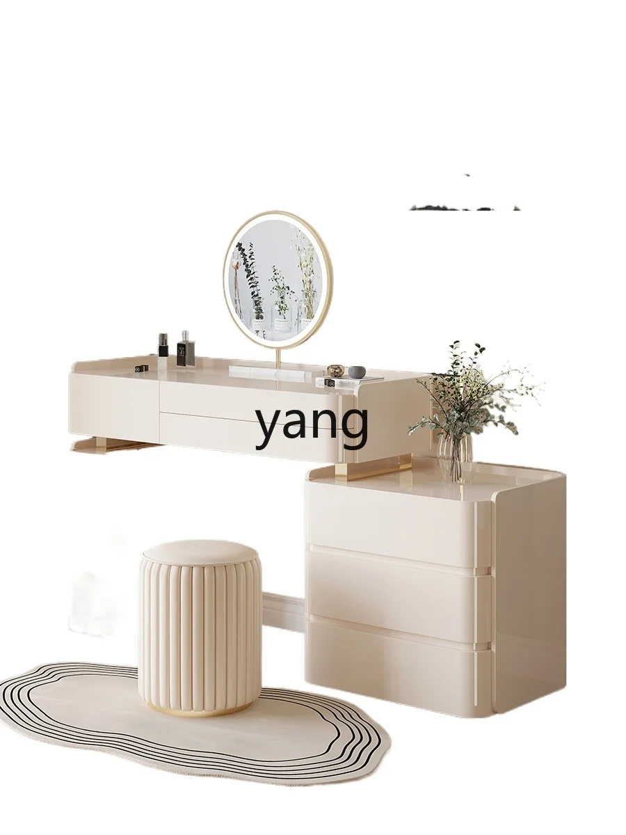 

YJQ solid wood dresser bedroom modern simple bedside storage cabinet retractable premium makeup table