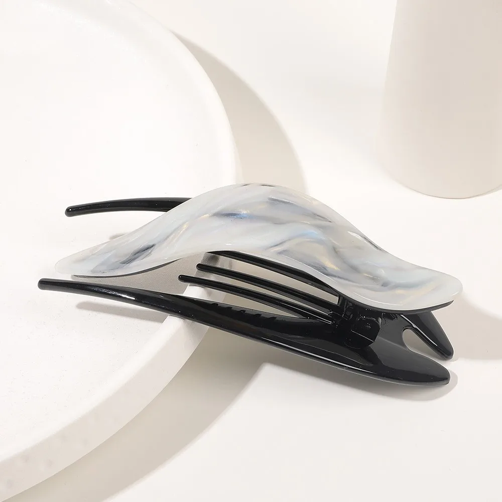New Fashion Very LargeLuxury Boutique Simple Striped Duck Beak Clip Hairpin Barrettes for Women Girl Accessories Headwear