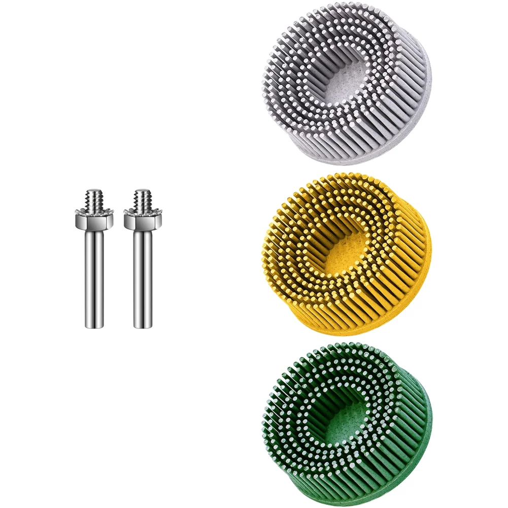 5pcs Rubber Bristle Disc Brush Kit For Metal Aluminum Iron Polishing Deburring Coating Removal Automotive Workshop Tools