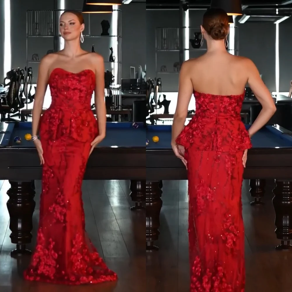 

Customized Fashion Charmeuse Pleat Pattern Mermaid Sweetheart Long Dresses Bespoke Occasion Quinceanera Sparkle