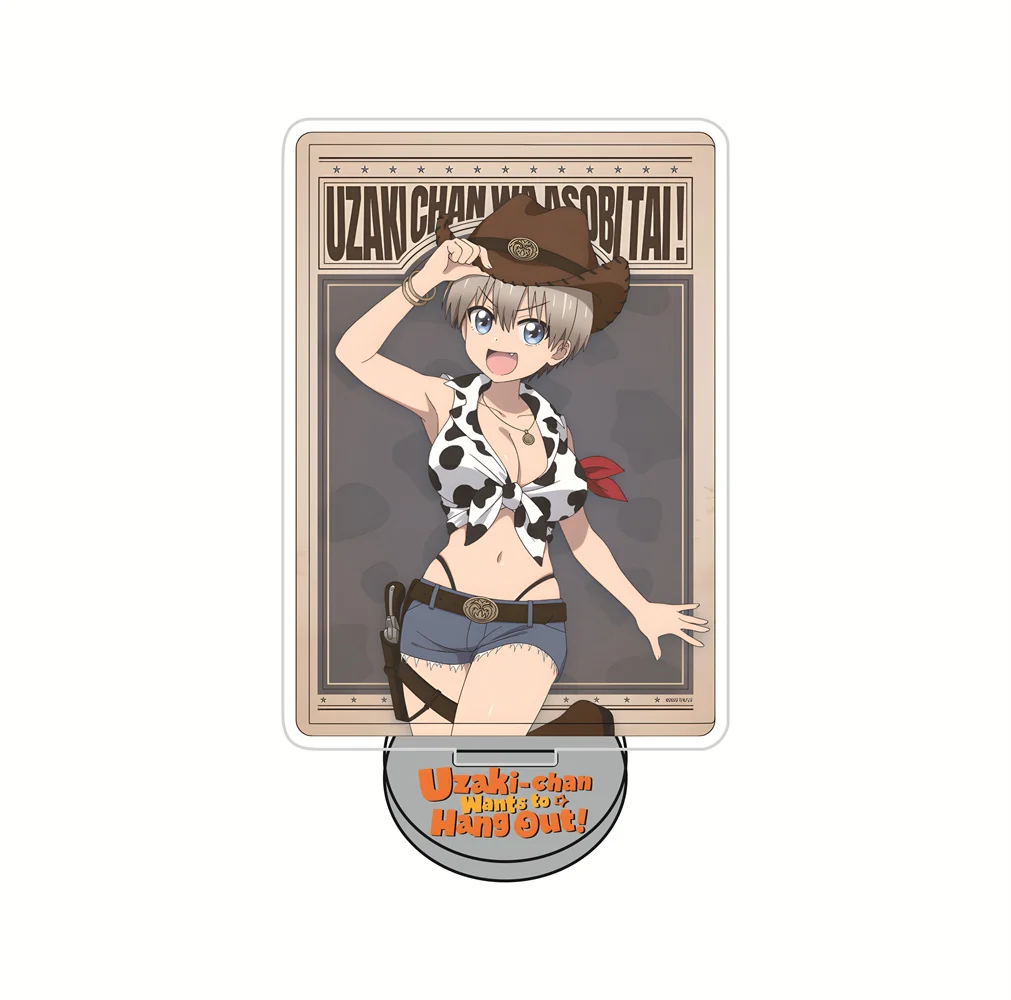 Uzaki-chan Wants to Hang Out! 15cm Cowboy Themed Acrylic Stand keychain Anime Collectible Standee, Desk Decor Gift for Fans
