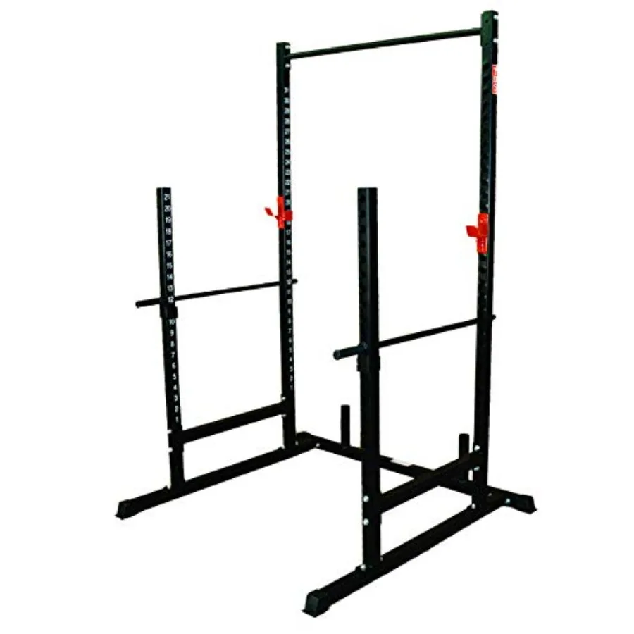 

Power Squat Open Rack Station with Solid Steel Safety Bars 1.25 Dia Professionally Knurled Pull Up Bar