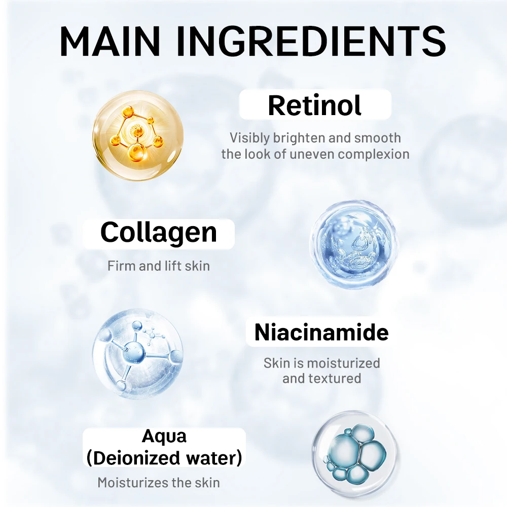 SUYARUN Crème visage anti-âge au collagène au rétinol - Réduction des rides et hydratant raffermissant à l'acide hyaluronique.