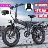 H20PRO Electric Bicycle 48V 2000W Fat Tire Electric Bike 20 Inch folding Outdoor Best Mountain Bicycle Snow Ebike Waterproof