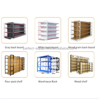 Custom.Customized Supermarket Display Rack Metal Four-post Wood Grain Shelf with Good Price for Retail Store
