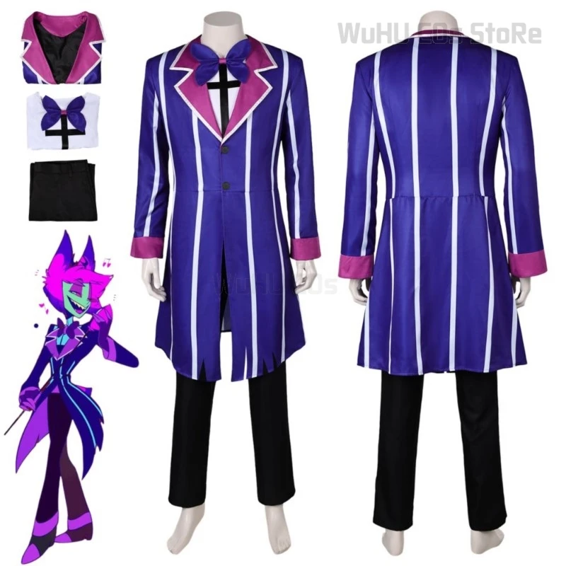 Hazbin Cartoon Hotel Alistor Cosplay Fantasia Kostüm Verkleidung Männer Frauen Uniform Jacke Hosen Halloween Karneval Party Kleidung