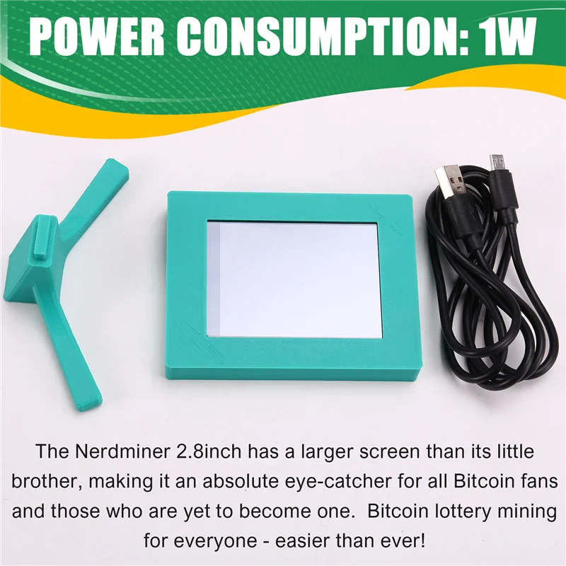 AP-Nerdminer V2 56Kh/S Pantalla LCD de 2,8 pulgadas Nerdminer Bitcoin Crypto Solo Lotería Minero de escritorio Minero de criptomoneda