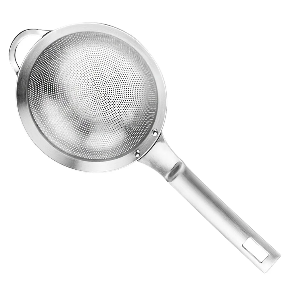 

1pc Stainless Steel Mesh Filter Spoon Soy Milk Strainer Oil Juicer Flour Sieve Hand Held Cooking Helper Easy Cleaning