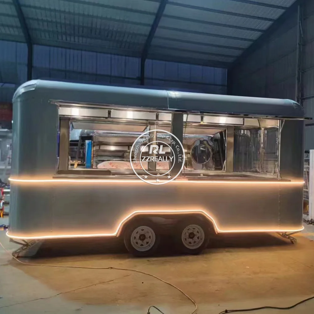 Customized Pizza Snack Truck Fast Food Truck Street Restaurant With Kitchen Equipments Concession Food Trailer