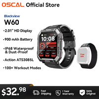 OSCAL Blackview W60 Rugged Smartwatch, 2.01'' HD Display TFT Smart Watch for Outdoor With Emergency Lighting Bluetooth Calling