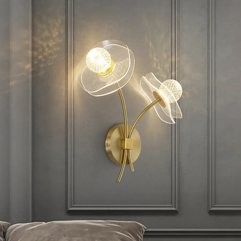 

Modern Lotus Leaf Garden LED Wall Lamp Personalized Decoration Bedside Bedroom Living Room Staircase Corridor Kitchen