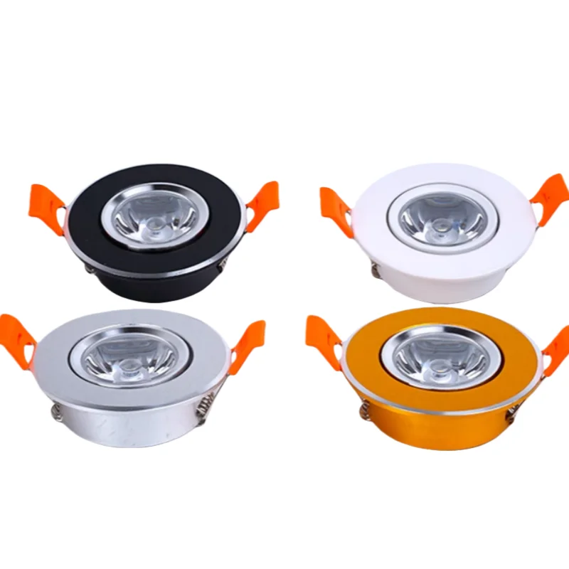 

10 шт. мини круглый светодиодный прожектор COB потолочный светильник AC85-265V 1 Вт алюминиевый встраиваемый точечный светильник внутреннего освещения