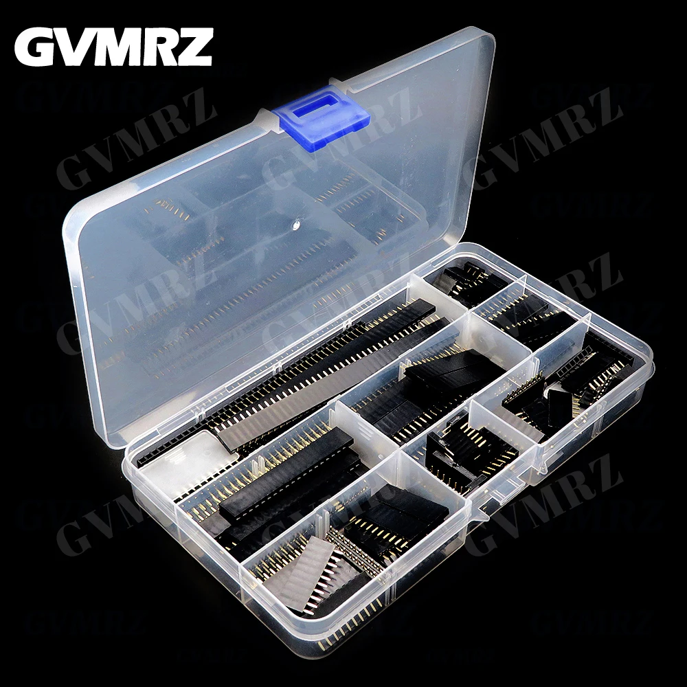120PCS/box 2.54mm single row pin socket Female Header connector 4PIN 6PIN 8PIN 10PIN 12PIN 16PIN 40PIN PCB board combination Kit