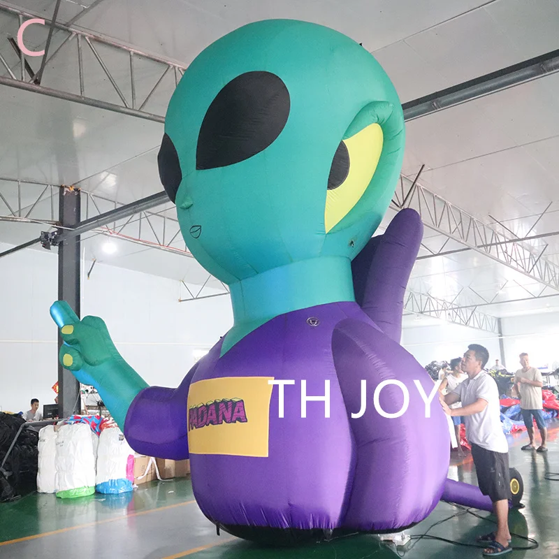 fast air ship to door,customized Inflatable Alien model lighting inflatable UFO cartoon for advertising
