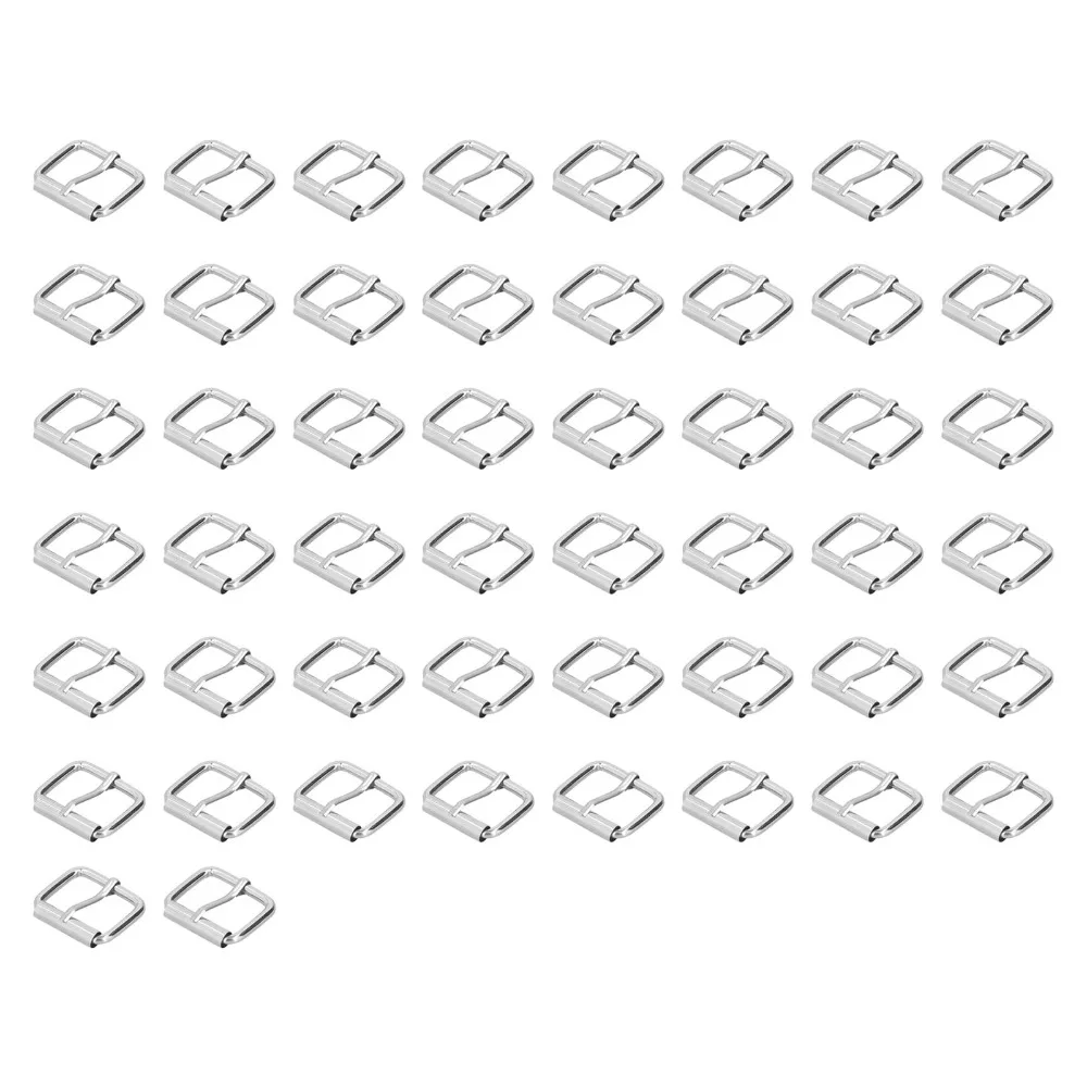 50pcs Versatile Use 3.5x25x20mm Size Roller Pin Buckle Silver Metal Tri-Glide Buckle Adjustable Pin Buckle For Leather Crafts