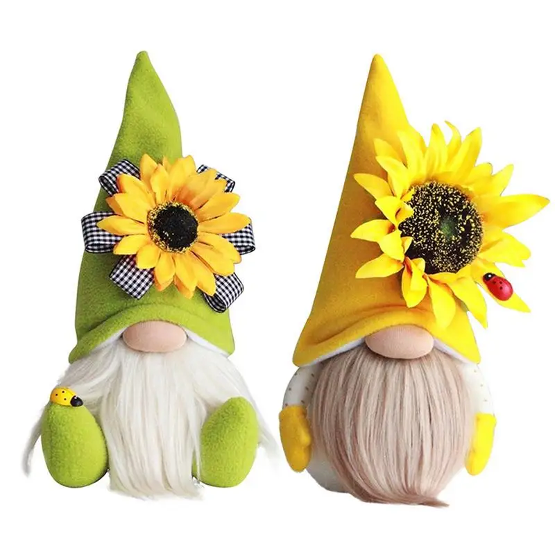 Sunflower Bumble Bee Striped Gnome Scandinavian Honey Bee Elfs Home Decorative Plush Doll Figurines Faceless DollOrnament