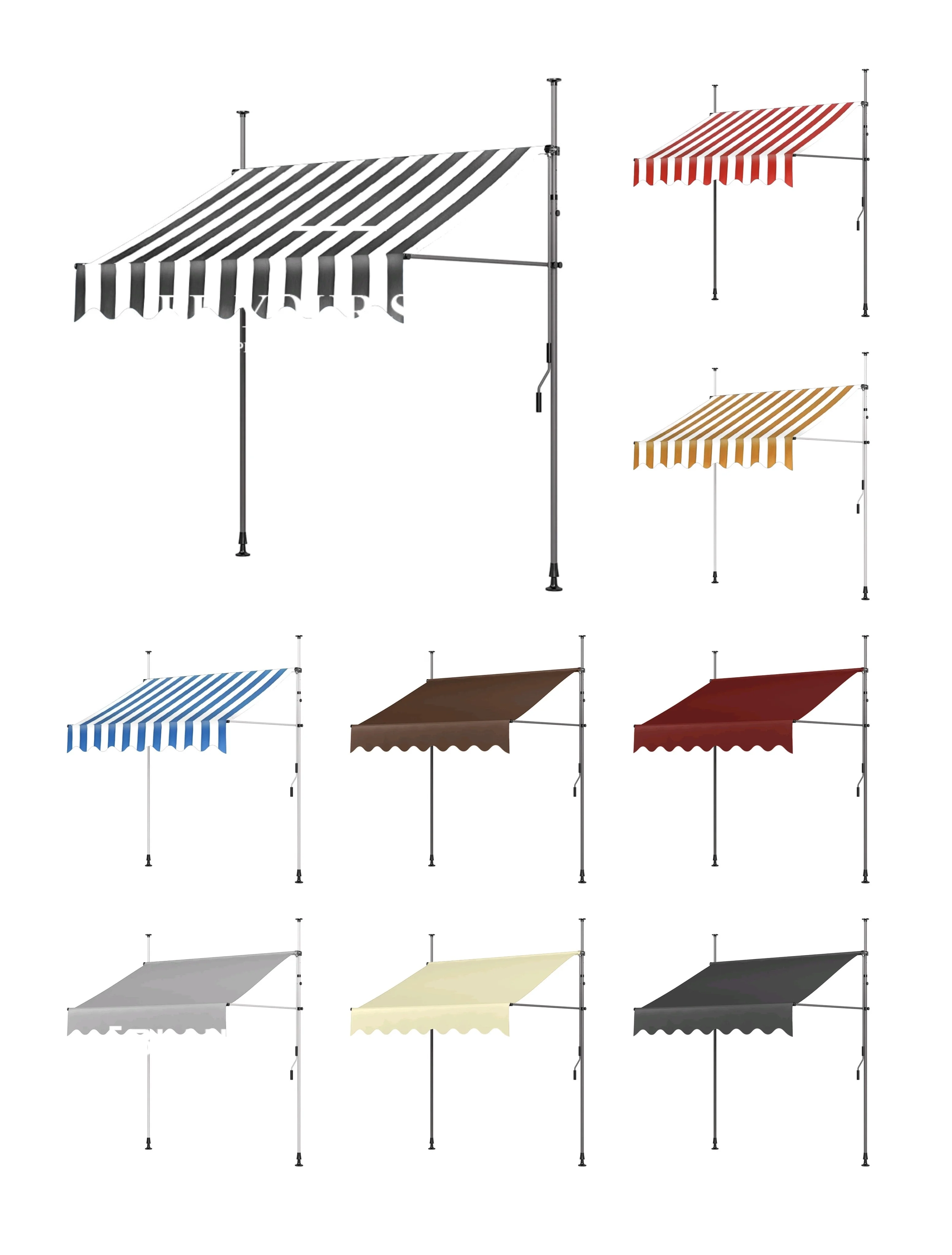 مظلة باب ستارة قابلة للطي خالية من اللكمات، مظلة مطر قابلة للسحب، متجر منزلي، مظلة فناء للشرفة مكرنك يدويًا