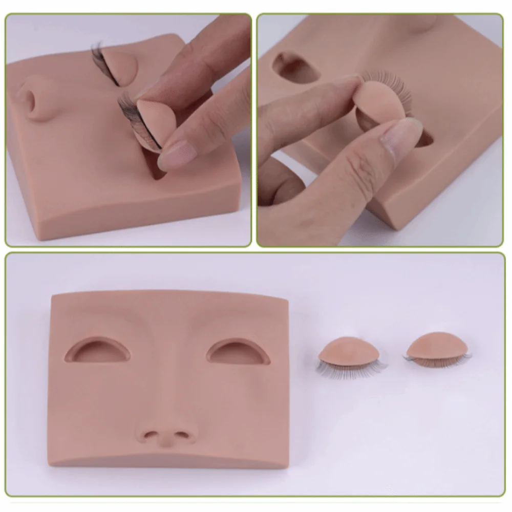 Cabeça de manequim para extensão de cílios 3D, treinamento de cílios, modelo cosmético, pálpebras removíveis, faça você mesmo