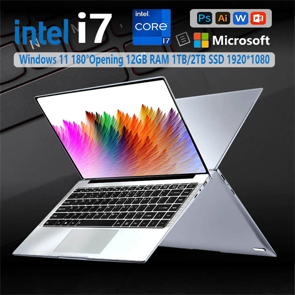 Windows 11 2024 New styles Laptop 12GB RAM 1TB SSD Intel CORE i7-7500U Laptop 14.1" 1920*1080 Resolution Office Study Computer