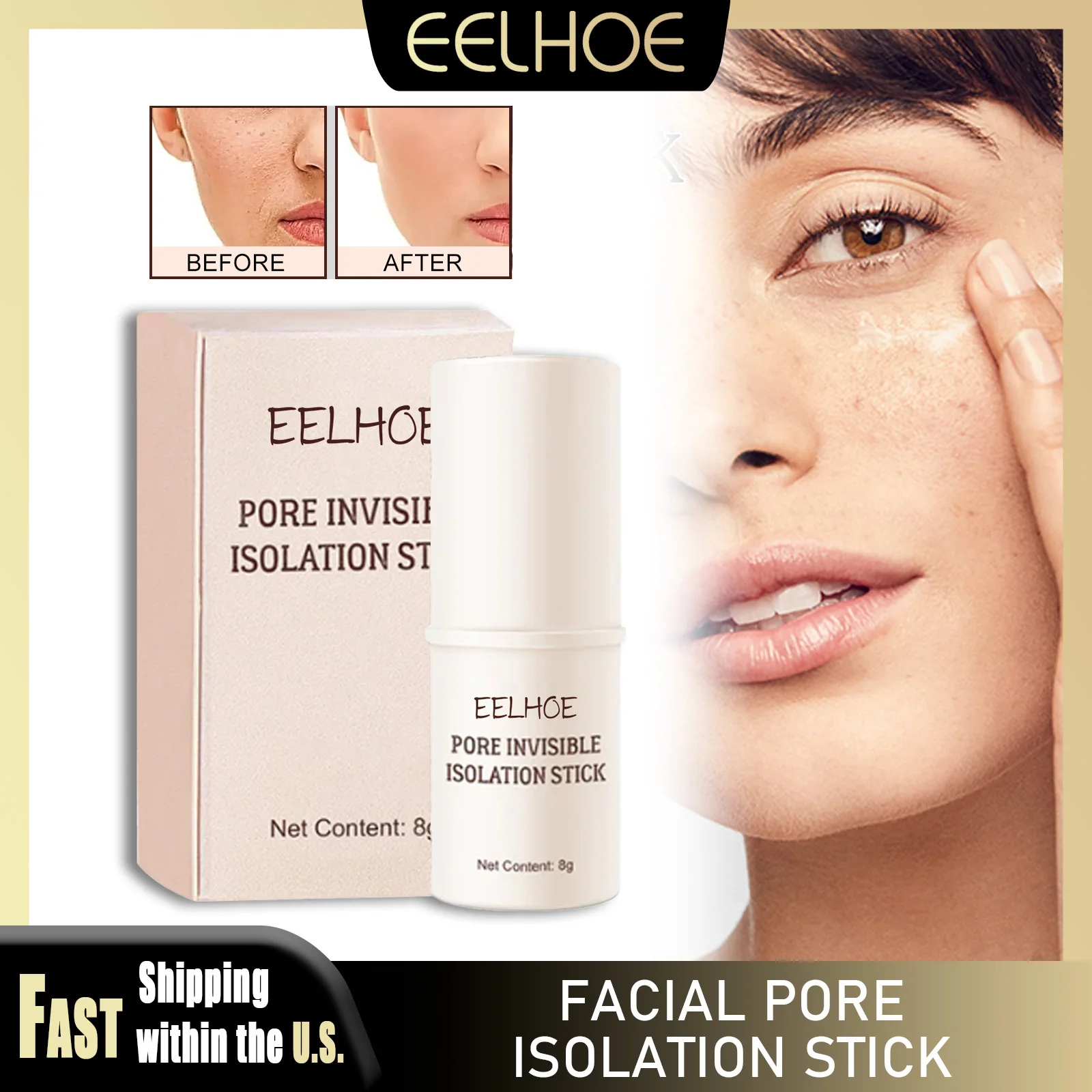 EELHOE visage Invisible pores bâton Base de maquillage Isolation apprêt maquillage correcteur pores Base modifier hydratant tous Types de peau
