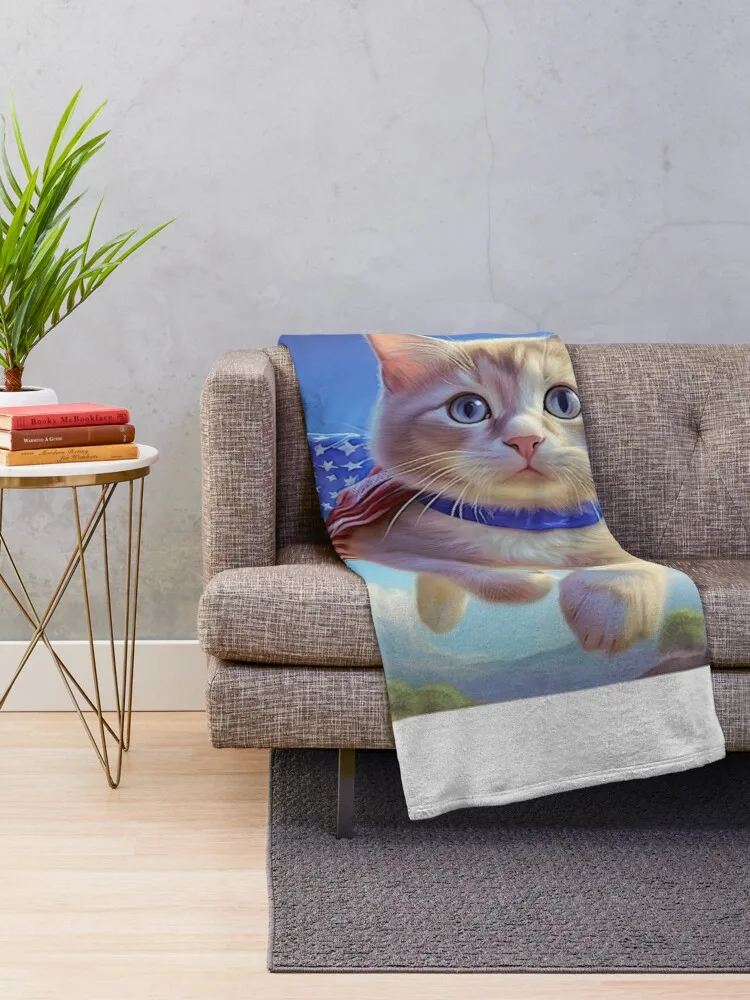 Kamala Over Couch F Cat Tee Throw Blanket Baby Giant Sofa Blankets