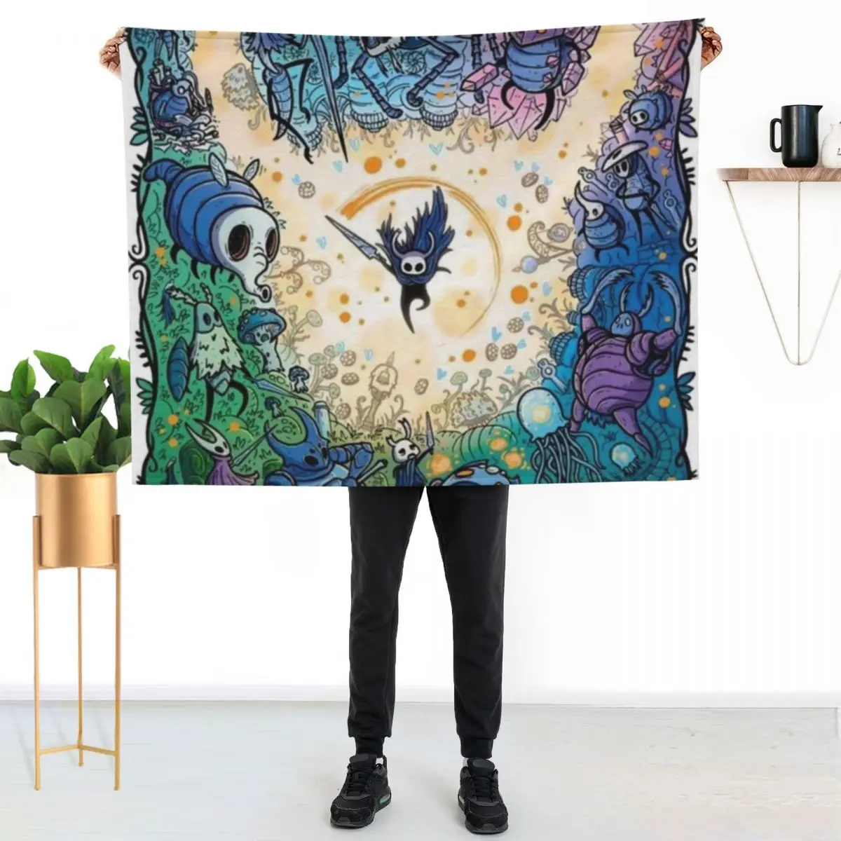 Hollow Knight Throw Blanket Durable Warm Blanket for Daily Home Use