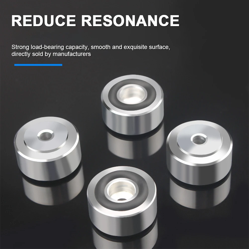 4 pçs alto-falante de alta fidelidade picos suporte pés almofada liga de alumínio absorção de choque pé almofada anti-deslizamento alto-falante isolamento suporte pés almofada